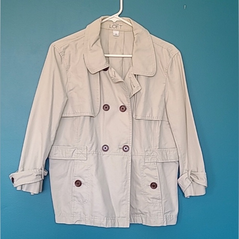 LOFT Light Tan Double-Breasted Blazer